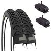 ECOVELO' 2 COPERTONI 20 X 1.95 (50-406) + CAMERE VALVOLA AMERICA (SCHRADER) PNEUMATICI IN GOMMA MTB BAMBINO MOUNTAIN BIKE