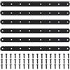 Xingwenhao 6 Pz. Piastra Forata Nera, Connettore Metallizzato, Connettore Legno Piano, Piastra di Riparazione, Connettore Angolare Piatto con 48 Viti per Mobili Armadi Scaffali, 295x20x3 mm