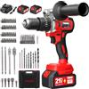 TEENO Trapano a Percussione a Batteria 21V, 130 Nm Brushless Trapano Avvitatore,Compatibile con le Makita 2 batterie 4,0 Ah, 20+3 Impostazioni di Coppia,2 Velocità, LED,76 Accessori e Valigetta