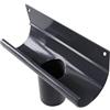 Renoplast® Scatole di grondaia a gancio in alluminio R50 | DN 40 mm | Grafite | Grondaia pluviale | Profili in lamiera per il drenaggio del tetto | Casa da Giardino Carport Terrazza Balcone