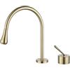 XDSMB Rubinetti Lavabo 2 Fori Rotazione 360° Uscita Alta Miscelatore Monocomando Lavabo Bagno,Oro Spazzolato