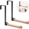 VOSSOT Appendiabiti pieghevole porta, gancio per porta, 2 ganci, interno metallo-legno, 4,5 cm