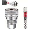 FiTspi Chiave a bussola universale regolabile per metrica standard 10-19 mm, strumento multifunzione di manutenzione, kit adattatore per chiave esagonale da 3/8 pollici per utensili di perforazione e