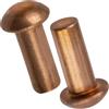AERZETIX Set di 24 rivetti pieni in rame Ø2,5x6 mm/testa semitonda