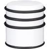 Relaxdays 4x Fermaporta a Pavimento, Pesante, Blocca Porte e Finestre, ∅ 7 cm, 3 Anelli in Gomma, Bianco