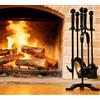 Kingson Moderno set di attrezzi per caminetto in ghisa, spazzola, pala, attizzatoio e pinze, 19,5 x 17 x 46 cm, elegante accessorio per bruciatore a legna e set di accessori per caminetto