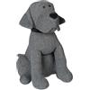 Relaxdays 2x Cane Fermaporta, Blocca Porte Decorativo, da Pavimento, Imbottito, HLP: 28 x 17 x 19 cm, in Tessuto, Grigio