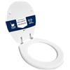 Hydro Home Copriwater Originale Sbordoni Serie Palladio - Sedile WC in Legno Rivestito Resina Poliestere Bianco - Alta Qualità, Robusto, Fissaggio dal Basso