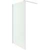 Parama Parete Doccia Walk-In 150 cm Keros, Vetro Temperato 8mm Anticalcare, Profilo Alluminio Nickel Spazzolato, Altezza 200 cm, Installazione Reversibile Dx/Sx con Barra Stabilizzatrice
