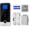 ReaIOKbii Kit di sistema di controllo accessi di sicurezza con app Bluetooth Tuya con controller di accesso intelligente RFID per impronte digitali, serratura della porta con tastiera touch, serratura