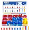 NUTKIT 300 Pezzi Pinza Crimpatrice Capicorda, 18 Tipi Terminale Isolato Capicorda, per 0.5-6 mm簡, con Scatola Assortimento, Connettori Elettrici Terminali Kit per Elettricisti, Auto, Installazioni