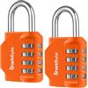 SharkByte Confezione da 2 lucchetti a combinazione resistenti, serratura a 4 cifre resistente alle intemperie per esterni, serratura senza chiave ripristinabile per palestra, scuola, armadietto