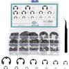 Erzekrim E-clips Anelli Elastici 450 Pezzi 13 Taglie 1.5mm-15mm E Tipo Anello Acciaio Carbonio Assortimento Kit per Fissaggio di Pulegge Ingranaggi di Cuscinetto