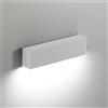 zafferano Slat Lampada da Parete LED 4W IP65 Rettangolare in Alluminio Pressofuso Bianco Opaco per Illuminazione d'Interni ed Esterni Dimensioni 18x4.5x3 cm