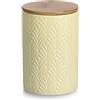 Zeller 19353 - Contenitore con coperchio in bambù, 720 ml, in ceramica, giallo, ca. Ø 10 x 15 cm, contenitore per conservazione, contenitore