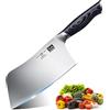 SHAN ZU Coltello Mannaia 18 cm, Coltello da Macellaio Giapponese in Acciaio ad Alto Contenuto di Carbonio, Cucina Chef Cinese Professionale per Tagliare Carne e Verdure, Manico in Legno K133