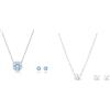 Swarovski Set Sparkling Dance, Rotondo, Blu, Placcato rodio & Set Attract, Taglio tondo, Bianco, Placcato rodio