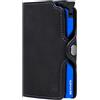 BEWMER Porta Carte di Credito 1 Schermato | Portafoglio Slim da Uomo e Donna | Porta Tessere e Documenti con Rfid Protection e Fermasoldi in Carbon Fiber (NeroElettricoBlu Senza zip)