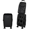 CASYRO Valigia apribile, bagaglio a mano, trolley rigido, utilizzabile come armadio, valigetta con 4 ruote, 45 l, S, nero, Nero, 55 x 34 x 23 cm, Valigetta rigida per bagaglio a mano, pieghevole, con