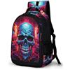 WECECE Zaini Scuola Skeleton Print Studentessa 12-15 Anni Zaino Scolastico Skull Ragazzo 12 Anni Motivo Porta del Frigorifero Cartella Scolastica Media, School Bag Ritorno Scuola