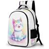WECECE Zaino Scolastico Cat Studenti 10 Anni Borsa Scolastica Animal Kitten Bambina Scuola Primaria Cartella Scolastica Moderno Resistente Viaggio Uso Quotidiano Daypack
