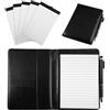 Lunza Taccuino Tascabile A6 in Pelle PU Impermeabile 16.5x11.7cm Block Notes Piccoli con 5 Libri Righe e Penna Taccuino A6 con Taschina Interna e Portapenna per Scuola, Ufficio, Conferenze e Viaggi(Nero)