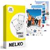 Nelko 52,3x90mm Carta Fotografica Premium, Pacco da 20 Vera Carta per Stampante Pocket PP01, Sticky Back Picture Paper, Compatible with Nelko PP01 Photo Printer, Easy to Peel Off, Twinkle Star