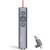 Norwii N95 Clicker per presentazioni, clicker per presentazioni PowerPoint, puntatore per presentatore wireless ricaricabile, clicker per diapositive per PC/Laptop/e-Book (Rosso, USB-AC)