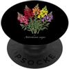 The Botany Bureau Illustrazione della pianta di bocca di leone Antirrhinum majus PopSockets PopGrip Adesivo