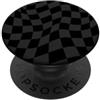 Cute Square Checkers Cute Pattern Design Swirl Scacchiera a scacchi nera e grigia vintage PopSockets PopGrip Adesivo