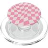 Cute Square Checkers Cute Pattern Design Swirl Scacchiera Vintage Rosa A Scacchi PopSockets PopGrip per MagSafe