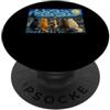 Funny Cat Van Gogh Starry Night Feline A Funny Cat Starry Night Van Gogh Style Rooftop Scene Graphic PopSockets PopGrip Adesivo