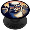 France Vacation And Paris Trip Gatto, in, parigi, guardando, il, torre Eiffel PopSockets PopGrip Adesivo
