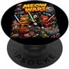 Bahaa's Tee Cats Fight, Space Cats Illustration Graphic Cartoon PopSockets PopGrip Adesivo