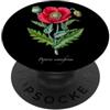 The Botany Bureau Illustrazione della pianta di papavero Papaver somniferum PopSockets PopGrip Adesivo
