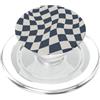 Cute Square Checkers Cute Pattern Design Swirl Scacchiera Vintage Blu Navy PopSockets PopGrip per MagSafe