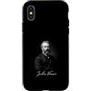 Classic Fiction Author Jules Verne Vinta Custodia per iPhone X/XS Jules Verne Classic Fantascienza Autore Omaggio