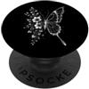 Darktistic Design Farfalla Fiori Nero Bianco Arte Design PopSockets PopGrip Adesivo