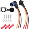 CERRXIAN Set di prese per motore per pesca a traina, 90 gradi, 3 pin, 8 AWG, 50 Amp, connettore di alimentazione CC per barca marina, connessione rapida per motore da traina impermeabile, connettore