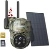 iZEEKER 4G LTE Fototrappola Solare, Fotocamera Caccia PTZ 2K con Scheda SD & SIM Visualizzazione Completa a 360°, Streaming Live, No Glow IR, Visione Notturna Motion Attivato IP65 Impermeabile