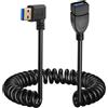 CERRXIAN Cavo di prolunga USB 3.0 a spirale, da maschio a femmina, 1,2 m, 5 V/2 A, 5 G, ad alta velocità di trasferimento dati per telefono, hub USB, tastiera, fotocamera, disco rigido, stampante
