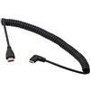 Cerrxian, cavo da mini HDMI maschio con connettore ad angolo retto da 90°, a HDMI maschio, placcato oro, adattatore a spirale che supporta il 3D, a 1080p