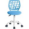 FurnitureR 1 set sedia da ufficio regolabile in altezza, sedia girevole con grande design schienale in griglia, scrivania senza braccioli, sedia da ufficio, blu