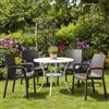 Dmora Set di 4 Sedie impilabili Effetto Rattan, Made in Italy, 60x54x82, Color antacite, Antracite
