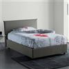 Dmora Talamo Italia Letto contenitore Una piazza e mezza Anna, Made in Italy, Letto con rivestimento in tessuto, Apertura frontale, adatto per materasso cm 120x200, Grigio