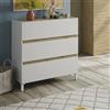 Dmora - Cassettiera Forfar, Settimino Multiuso, Comò Camera da Letto, Mobile con cassetti, 79x41 h91 cm, Bianco e Rovere Nodi