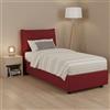 Talamo Italia - Letto singolo Gemma, Letto contenitore con rivestimento in tessuto, 100% Made in Italy, Apertura frontale, adatto per materasso Cm 80x200, Rosso