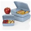 Hausfelder Set di 4 contenitori per il pranzo per adulti, colore blu, con