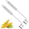 LearnLyrics 2 confezioni di pala di mais, pelapatate, pannocchie di mais, mais Magic Remover, mais peeler, Stainless Steel Corn Stripping Toolol, utensile da cucina, pelapatate, pannocchie di mais
