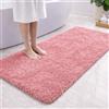 PUFFMAT Tappeto da bagno antiscivolo, super assorbente, in microfibra, morbido, soffice, lavabile in lavatrice, per bagno, WC, doccia, 120 x 60 cm, rosa